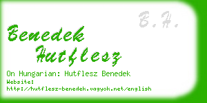 benedek hutflesz business card